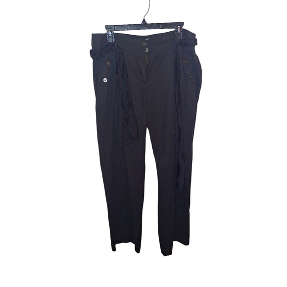VENUS Pants - Venus Black Linen Blend Tie Waist‎ Sailor Style Pants Women's Size 12